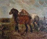 unknow artist, Brabant draught horses